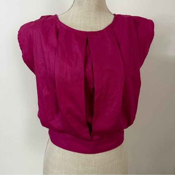 Eber Tops - Vintage Eber San Francisco Fushia Button Back Blouse
